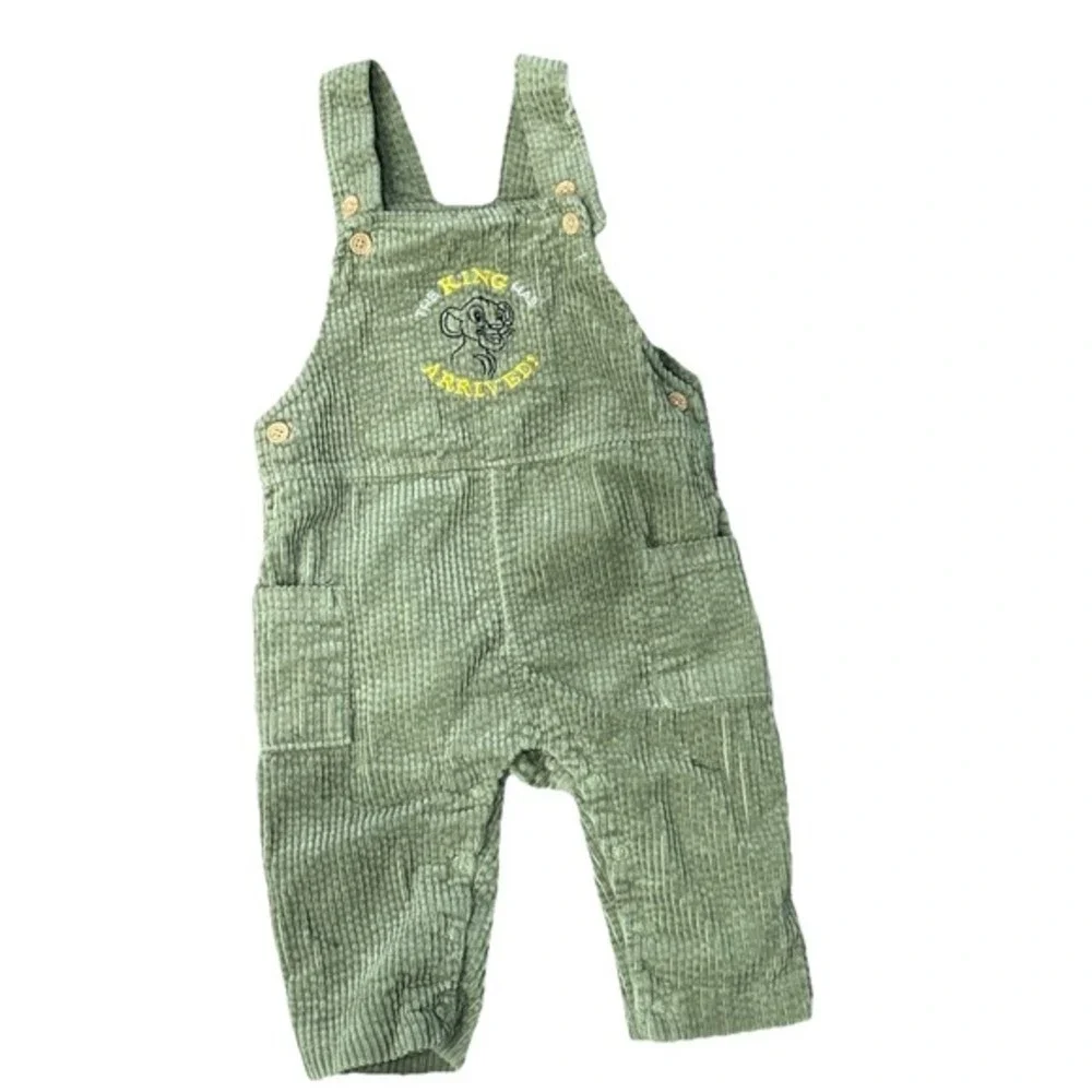 Vintage Corduroy Bibs With Lion King Embroidery Size 12mo